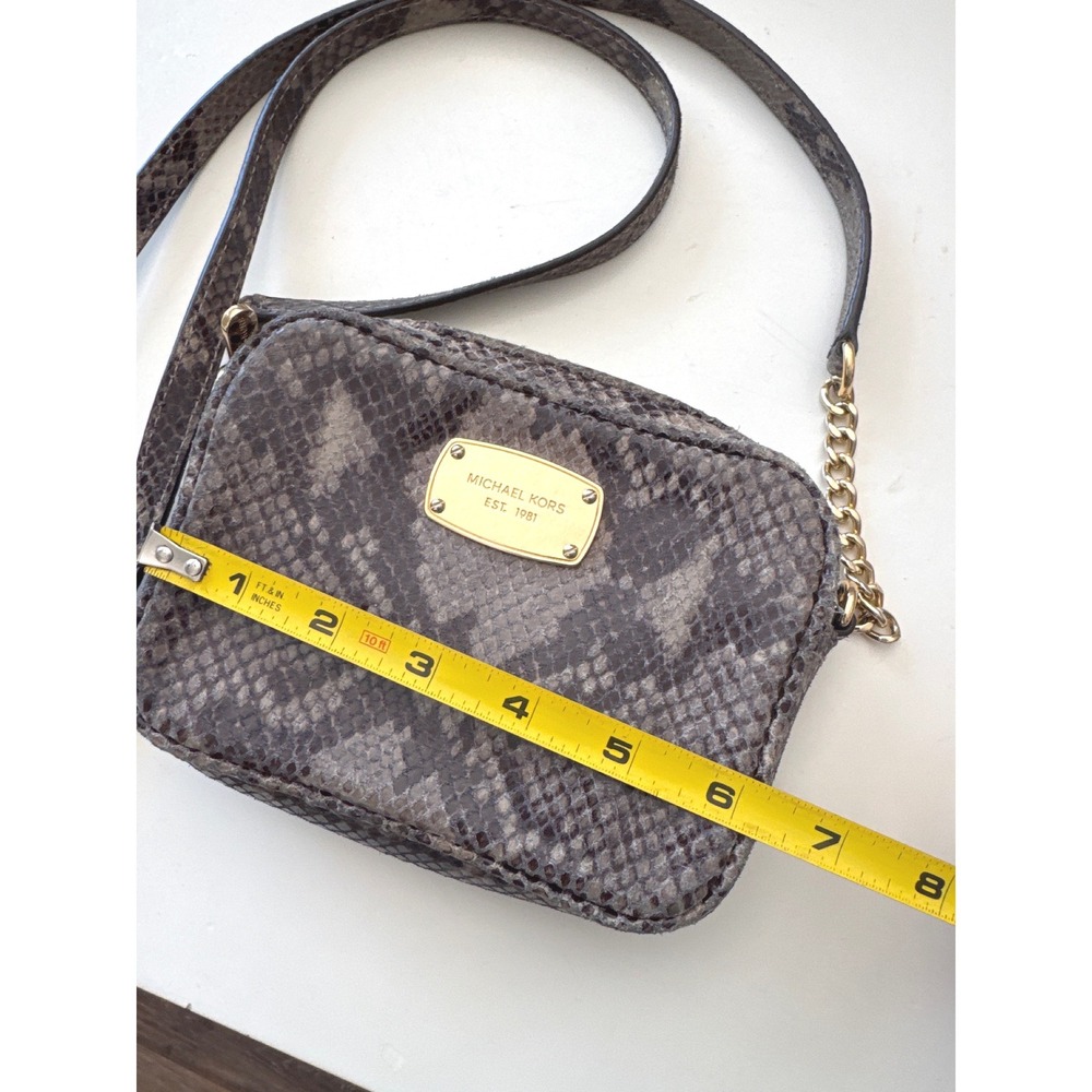 Michael Kors python embossed leather small crossb… - image 3